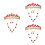 3 Sets Kopfschmuck Halskette Ohrringe Schmuck Rot 8
