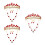 3 Sets Kopfschmuck Halskette Ohrringe Schmuck Rot 5