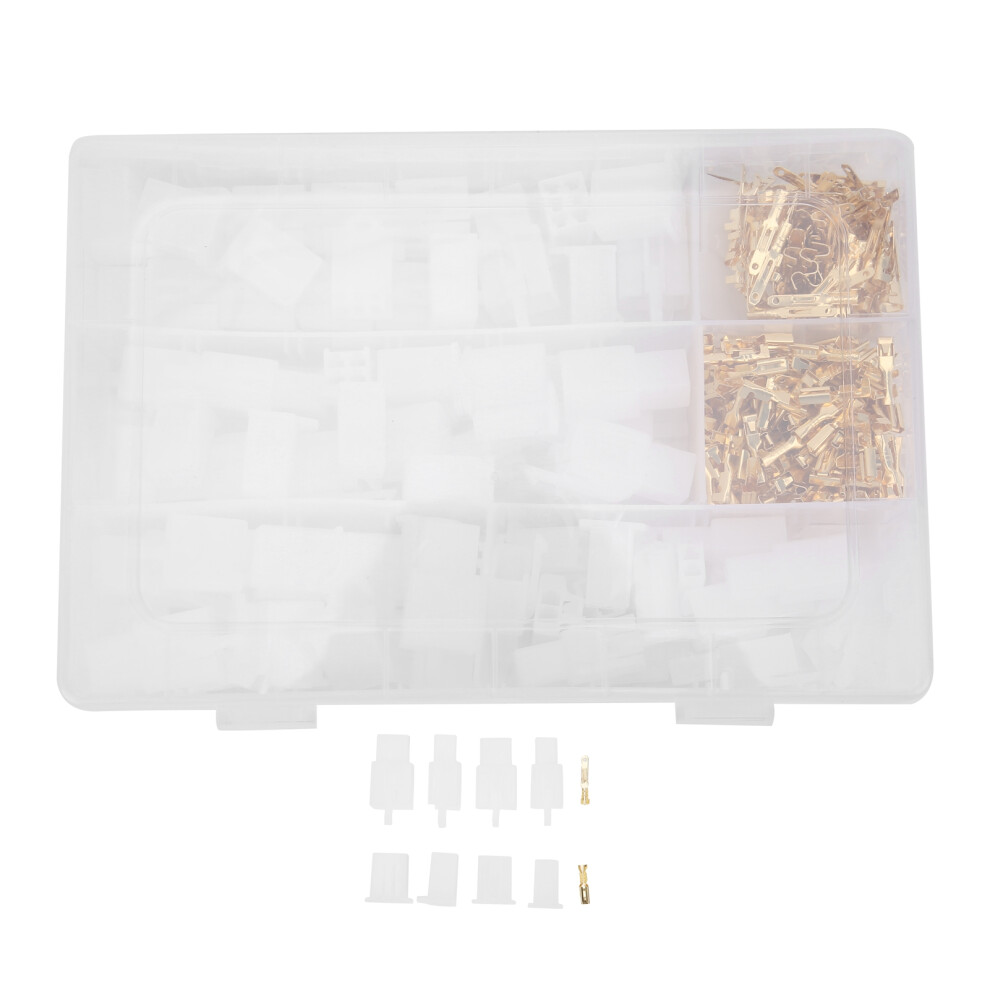380Pcs Wire Connector Terminal Set 2.8Mm 2/3/4/6 Way White-Gold 4001359646617