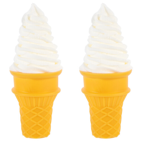 2Stk Simulation Eiscreme Modell Weiß Robust Für Kinder 1