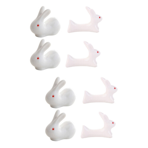 8 Hasenform Essstäbchenhalter Keramik Osterbesteckauflage 2