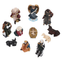 2 Sets Kerststal Beeldjes Decoratieve Religieuze Figurines