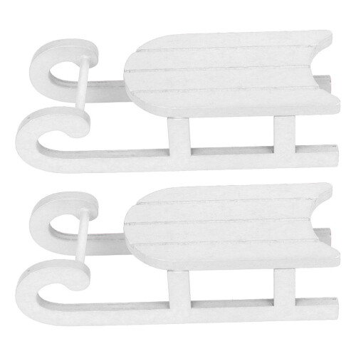 4 Stuks Kerst Sleigh Versieringen (Wit) 1