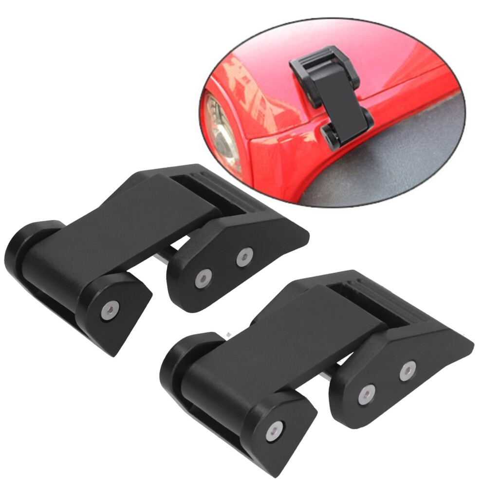 Jeep Wrangler / Gladiator Hood Latch Lock Kit Aluminum Alloy Fitment Black 9391359648403