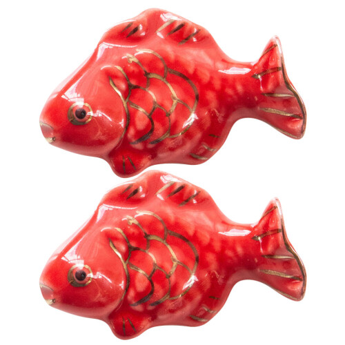 6 Keramik Essstäbchenhalter Roter Form (Rot) 1