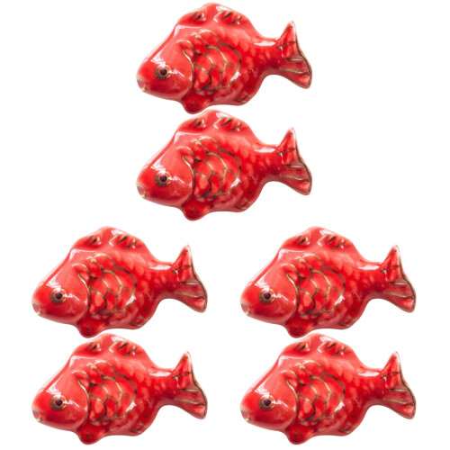 6 Keramik Essstäbchenhalter Roter Form (Rot) 2