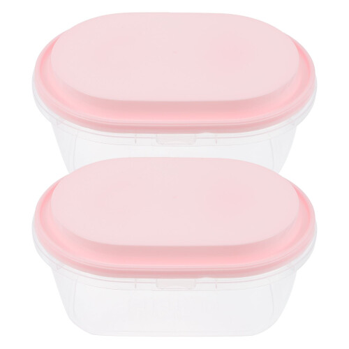 2 Sets 2-teilige Oval Cake Boxes Eisschalen Kunststoff-Eistüten Boxen 1