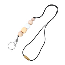 2Stk Holzperle Clip Kette Lanyard Ausweis Halsband Für Frauen