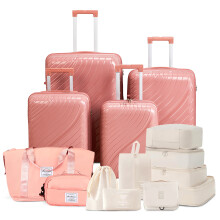 18/20/24/28in Luggage PP Suitcase Set w/ 2x Handbag 8x Toiletry