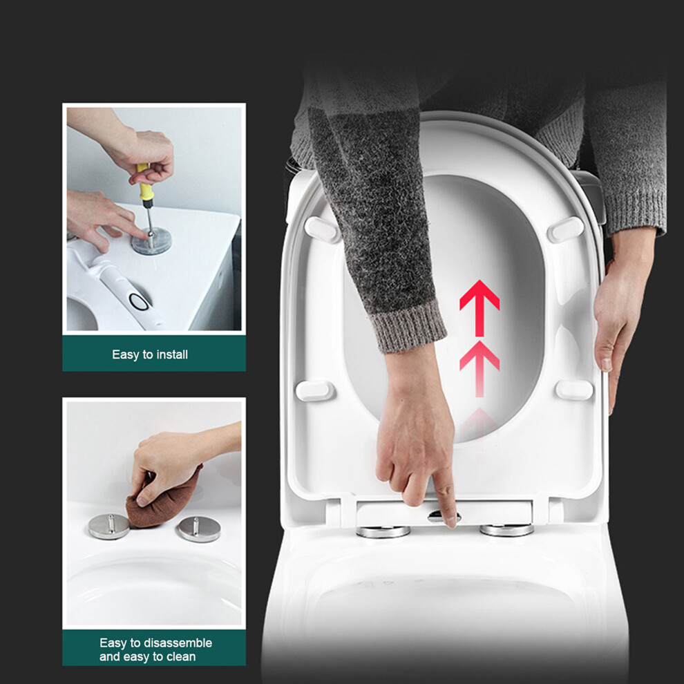 Quick-Release Quiet Toilet Seat For Easy Cleaning And Replacement 7671359650746