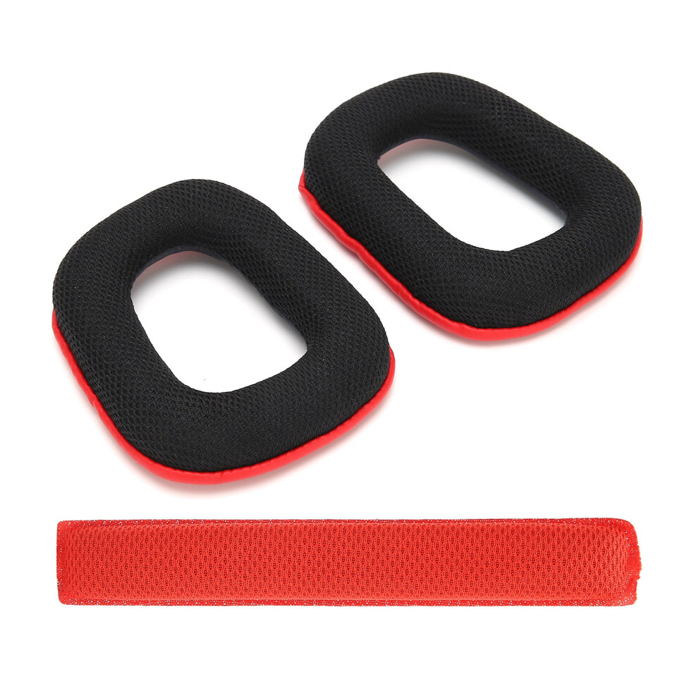Fyz-196 Headphone Earpads & Headband Cushion For Logitech G930, Red 5001359650668