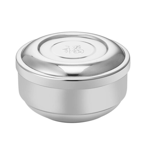 3 Reisschüssel Mit Deckel Doppelschicht Silber Größe 1