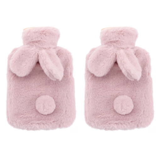 2 Stk. Hase Geformte Plüsch Handwärmer Pink 2