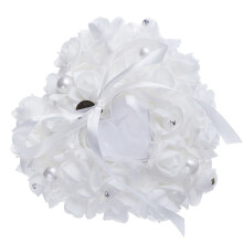 2 Stk. Herzförmiges Ringkissen Mit Rosenblüten Für Hochzeit