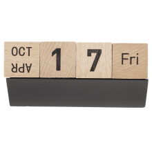 2Stk Holz Desktop Manueller Kalender (Schwarz)