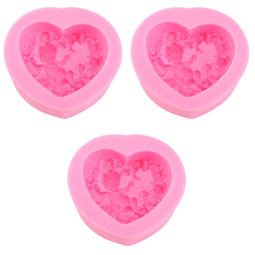 3 Stk. Engel Herzform Silikonform Für Rosa 2