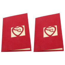 4 3D Valentinstag Karte Rot