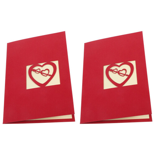 4 3D Valentinstag Karte Rot