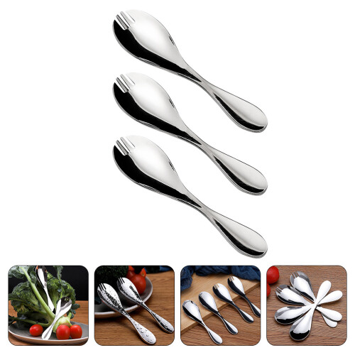 3Ud Cucharas Tenedores Infantiles Inoxidable Hogar 2