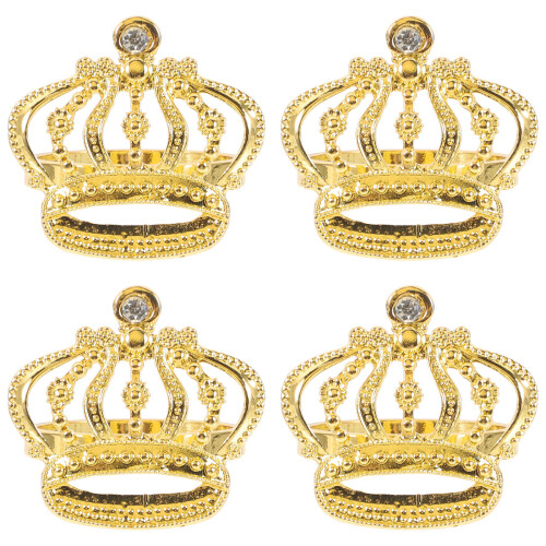 8 Goldfarbene In Kronenform Mit Strass