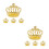 8 Goldfarbene In Kronenform Mit Strass 8