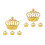 8 Goldfarbene In Kronenform Mit Strass 7