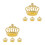 8 Goldfarbene In Kronenform Mit Strass 2