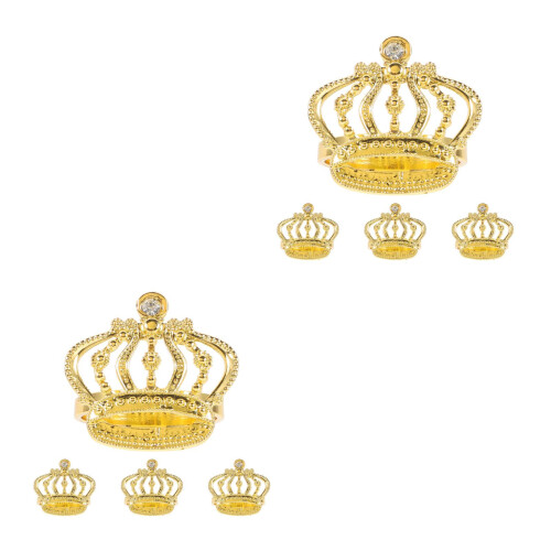 8 Goldfarbene In Kronenform Mit Strass 1