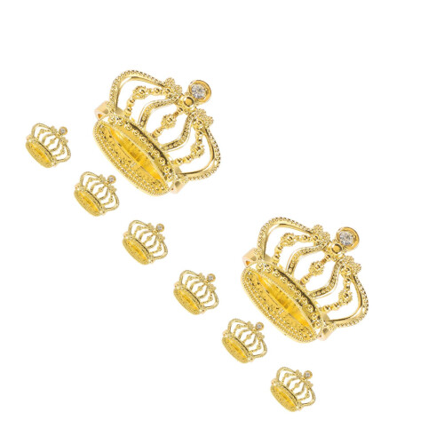 8 Goldfarbene In Kronenform Mit Strass 2