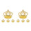 8 Goldfarbene In Kronenform Mit Strass 4