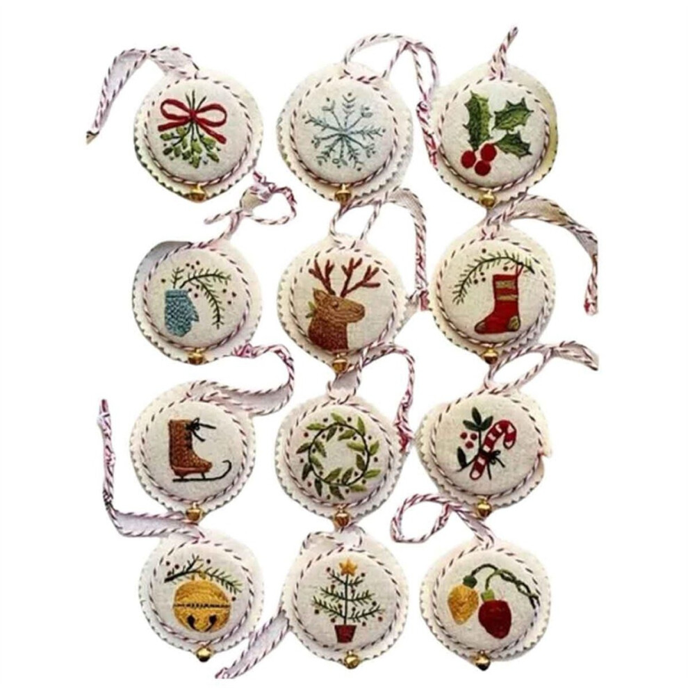 Jolly And Bright Hand Embroidery Ornaments Kit,Christmas Kit,Festival 4851550166243