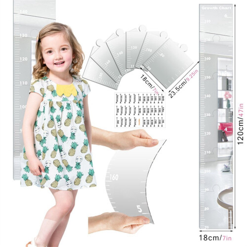 Acrylic Height Measurement Wall Sticker Growth Chart Mirror Decor Rule 2