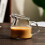Mini xícara de café transparente com alça, latte artesanal com leite de bezerro. 4