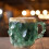 Xícara de café de cristal mineral com alça, imitação multicolorida. 4