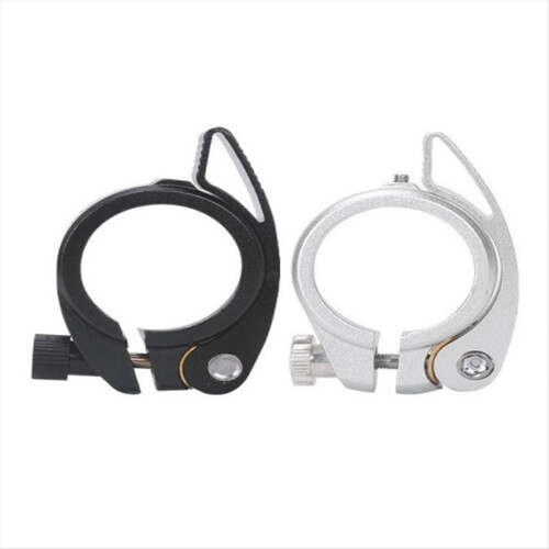 2Pcs Folding Bicycle Seat Pipe Clamp with Quick Release Lever on Behal 2