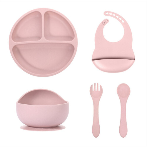 Baby Feeding Set, with Strong Suction, Silicone Tableware, Used to Hol 1