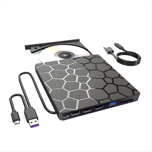 Graveur DVD externe USB 3.0 Type C 7 en 1, format compact 1