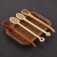 4PCS Wooden Honey Dipper Spoon Sticks Stick Coffee