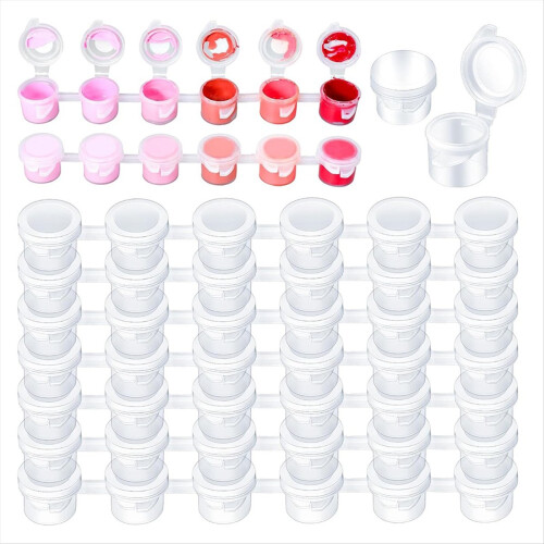 100 Strips 600 Pots Empty Paint Pots, Acrylic for Classrooms School Ar