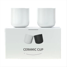 Conjunto de 2 xícaras de café de cerâmica, para expresso, latte, leite e cold brew.