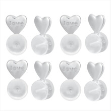 8PCS Earring Backs for -Ears, Lifter Replacements Heavy Earrings,Silve