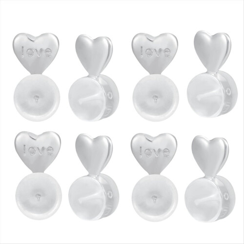 8PCS Earring Backs for -Ears, Lifter Replacements Heavy Earrings,Silve 1