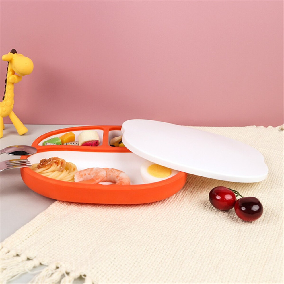 Torribaly Children's Grid Dinner Plate, Suction Cup Tableware, Food Grade 2-Colo