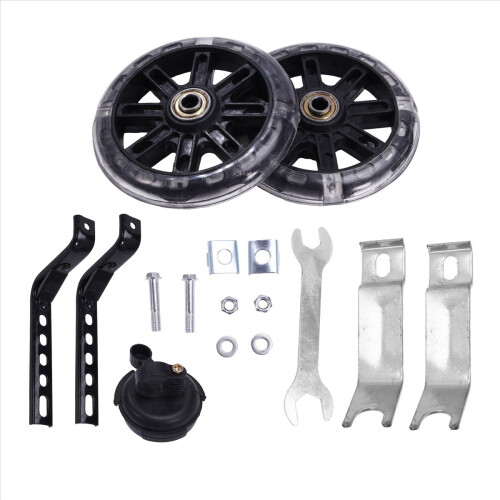 Bicycle Training Wheels Flash Mute Wheel Stabiliser Mounted Kit with B 2