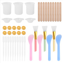 43PCS Resin Mixing Tool Kit - Silicone Measuring Cups for Epoxy Cups,S