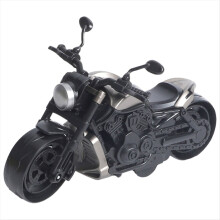 Una motocicletta giocattolo, motocicletta giocattolo a traino, modello 1:12 per ragazzi, da tirare