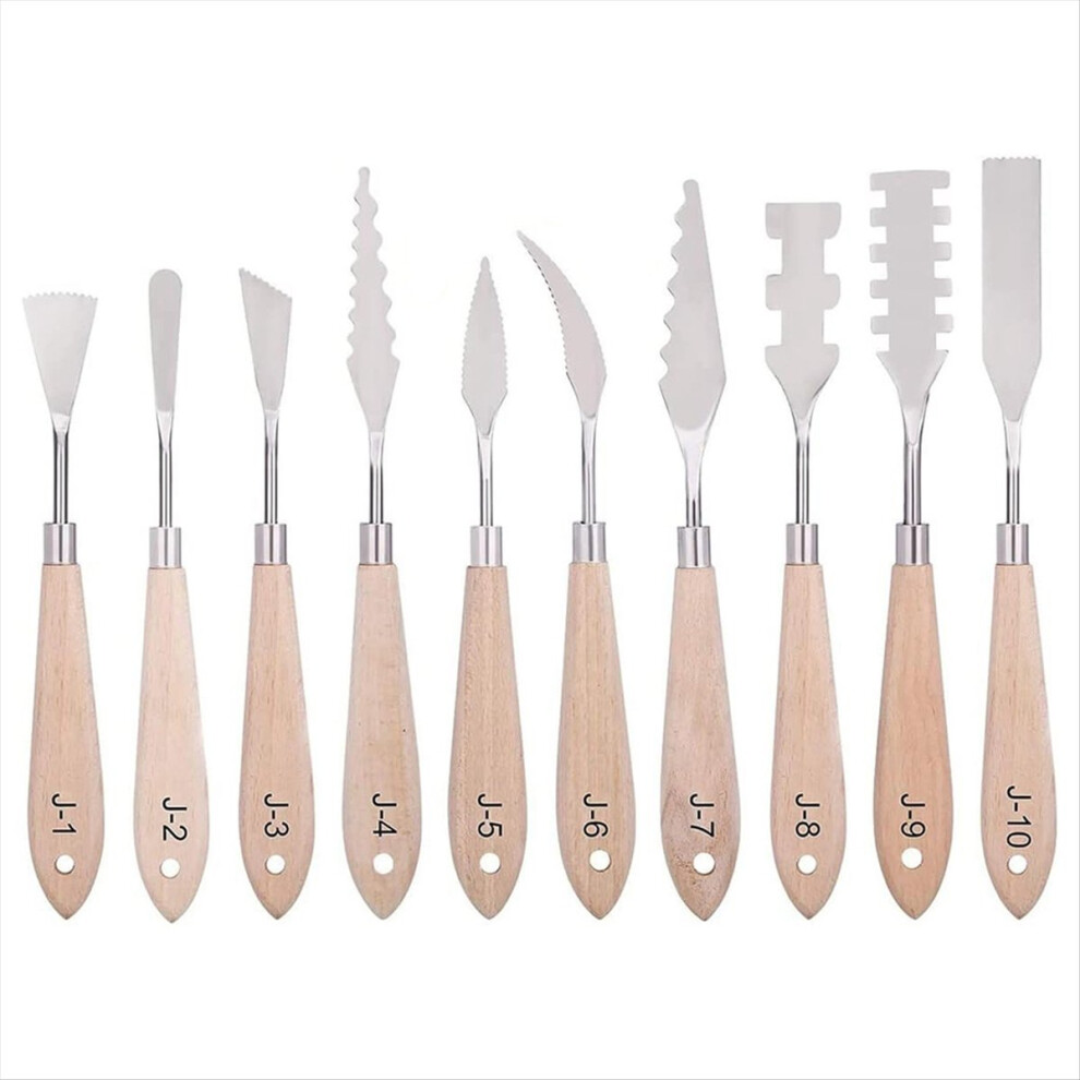 Paint Knife Set - 10Pcs Stainless Steel Spatula Palette Painting Tools 4851550113001