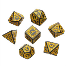 Gelbes 7-teiliges Würfelset für TRPG DND, Acryl, mehrseitig, 7 Würfel (D4-D20)