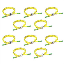 10 Stück verstellbare Fußball-Wickelarmbänder, gewebt, Souvenir für Sportfans und Events