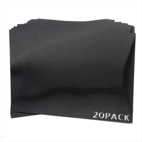 Pacote com 20 folhas de plástico preto opaco de 7,5 milímetros, papel para estêncil de 30,5 x 30,5 cm (12 x 12 polegadas)